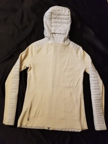 Smartwool Womens S Cream Intraknit Merino Puffer Hybrid Full Zip Hoody Jacket - Thumbnail 9