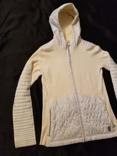 Smartwool Womens S Cream Intraknit Merino Puffer Hybrid Full Zip Hoody Jacket - Thumbnail 2