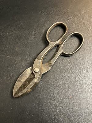VTG OAK LEAF F35 E35 Tin Snips Scissors Metal Enders S H Co. MADE IN USA Antique - Image 1