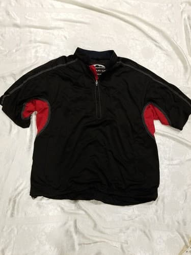 Sun Mountain Men's Rainflex LT 1/4 Zip S/S Golf Pullover Jacket Black / Red XL - Image 1