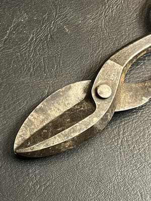 VTG OAK LEAF F35 E35 Tin Snips Scissors Metal Enders S H Co. MADE IN USA Antique - Thumbnail 11