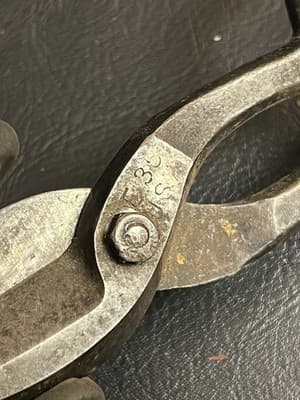 VTG OAK LEAF F35 E35 Tin Snips Scissors Metal Enders S H Co. MADE IN USA Antique - Thumbnail 5