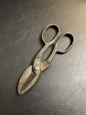 VTG OAK LEAF F35 E35 Tin Snips Scissors Metal Enders S H Co. MADE IN USA Antique - Thumbnail 4