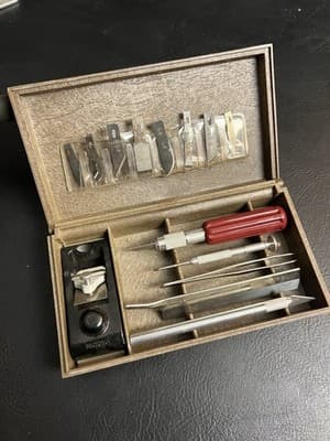 VTG X-ACTO Basic Deluxe Craft Tool Set Kit Plastic Case Block Planer Blades USA - Image 1