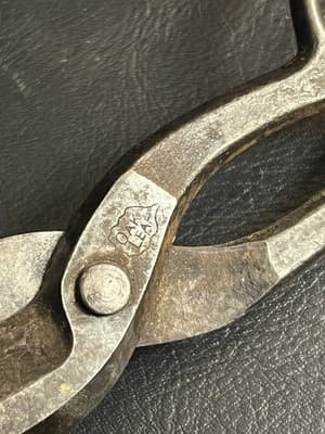 VTG OAK LEAF F35 E35 Tin Snips Scissors Metal Enders S H Co. MADE IN USA Antique - Thumbnail 2