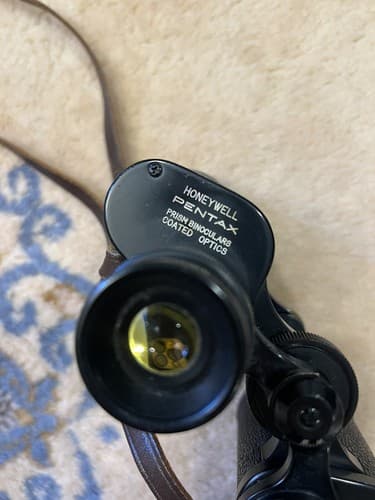 Rare Vtg Asahi Pentax Honeywell 8 x 30 7.5 Prism Coated Binoculars Leather Case - Thumbnail 4