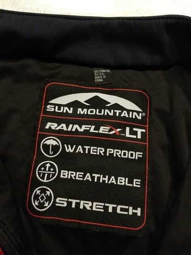 Sun Mountain Men's Rainflex LT 1/4 Zip S/S Golf Pullover Jacket Black / Red XL - Thumbnail 3