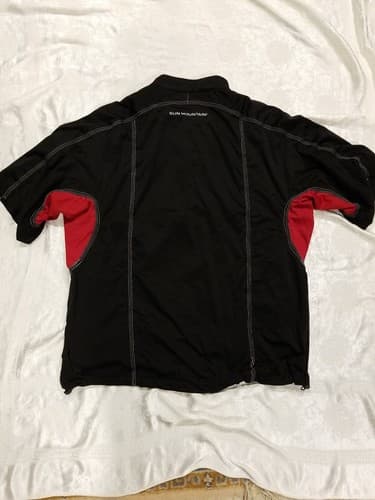 Sun Mountain Men's Rainflex LT 1/4 Zip S/S Golf Pullover Jacket Black / Red XL - Thumbnail 4