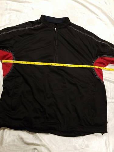Sun Mountain Men's Rainflex LT 1/4 Zip S/S Golf Pullover Jacket Black / Red XL - Thumbnail 6