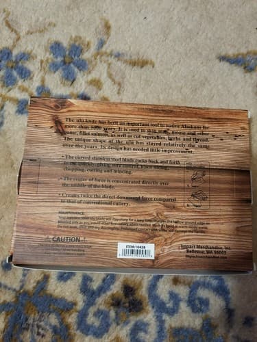 TONGASS Trading co. ULU Knife ALASKA Knife with Wood Display — NEW Ketchikan - Thumbnail 3