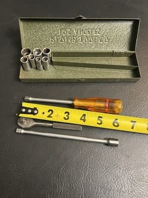Plomb Tool 1/4" Ratchet #4751 Super Rare 1942 Socket Set SAE With Original Case - Thumbnail 19