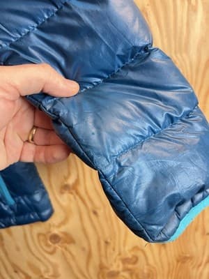 Patagonia Hi-Loft Down Sweater Hoody Kids Boys L 12 Blue Full Zip Jacket *READ - Thumbnail 10