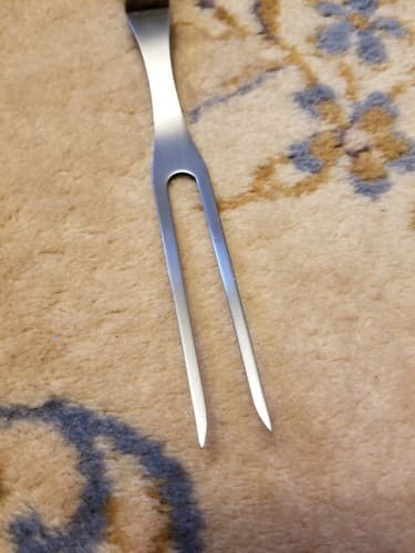 Vtg RH Forschner Carving Fork Stainless Brasil Trident Carve Wood Handle - Thumbnail 7