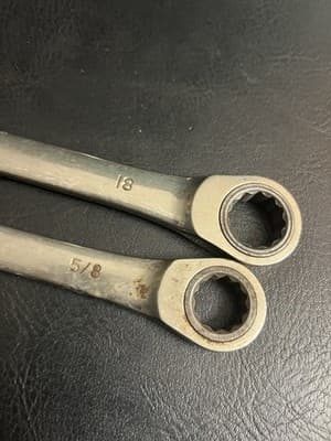 Lot Of 2 Foose Mac Tools Chip Ratchet Combination Wrench 18 mm Metric 5/8 SAE - Thumbnail 6