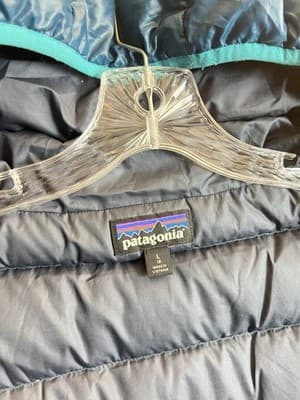 Patagonia Hi-Loft Down Sweater Hoody Kids Boys L 12 Blue Full Zip Jacket *READ - Thumbnail 17