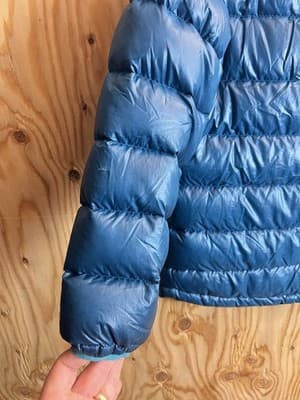 Patagonia Hi-Loft Down Sweater Hoody Kids Boys L 12 Blue Full Zip Jacket *READ - Thumbnail 13