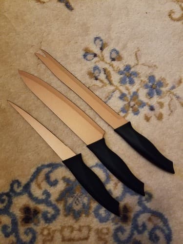 New COPPER CHEF 3-PIECE KNIFE SET A 9” MULTI-PURPOSE, 8" CHEF & 6" FILET - Thumbnail 6