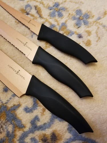 New COPPER CHEF 3-PIECE KNIFE SET A 9” MULTI-PURPOSE, 8" CHEF & 6" FILET - Thumbnail 2