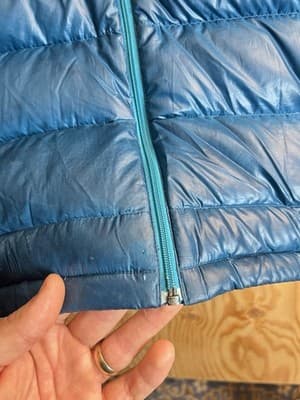 Patagonia Hi-Loft Down Sweater Hoody Kids Boys L 12 Blue Full Zip Jacket *READ - Thumbnail 7