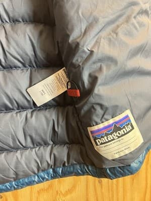 Patagonia Hi-Loft Down Sweater Hoody Kids Boys L 12 Blue Full Zip Jacket *READ - Thumbnail 18