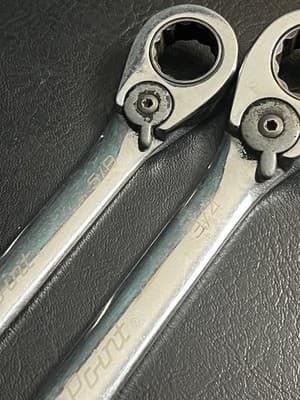 Lot Of 2 Blue Point 5/8 + 3/4 SAE Ratcheting Reversible Combination Wrench 12 Pt - Thumbnail 4
