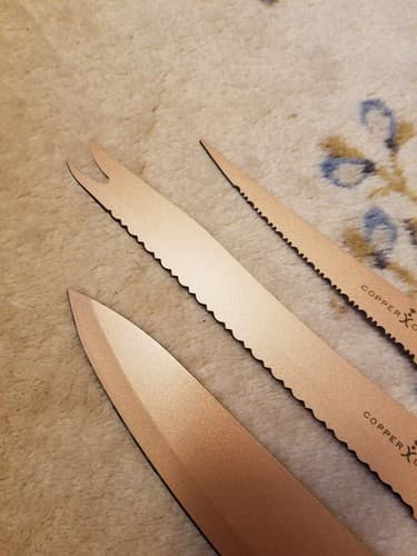 New COPPER CHEF 3-PIECE KNIFE SET A 9” MULTI-PURPOSE, 8" CHEF & 6" FILET - Thumbnail 4