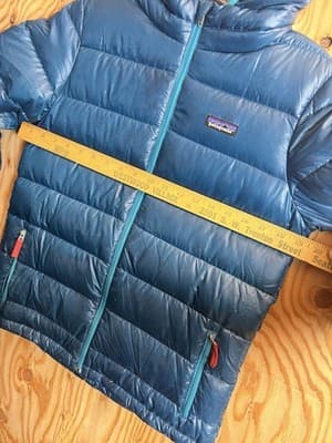 Patagonia Hi-Loft Down Sweater Hoody Kids Boys L 12 Blue Full Zip Jacket *READ - Thumbnail 22