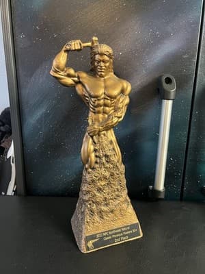 Niels Andersen Bodybuild Self Sculpted Man Chisel Sculpture Statue Trophy Award - Image 1