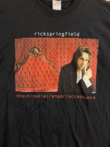 Vtg Rick Springfield Shock Denial Anger Acceptance 2004 Band Tour Shirt Mens XXL - Thumbnail 2
