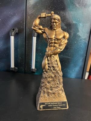 Niels Andersen Bodybuild Self Sculpted Man Chisel Sculpture Statue Trophy Award - Thumbnail 2
