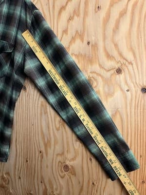 Dixxon Shirt Womens XL Green Black Plaid Snap Flannel Stay Gravity Grounded GC - Thumbnail 9