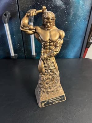 Niels Andersen Bodybuild Self Sculpted Man Chisel Sculpture Statue Trophy Award - Thumbnail 8