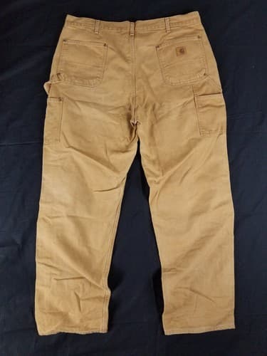 Carhartt B136 BRN Double Knee Carpenter Work Pants Mens 40x34 (Fits 38x33) EUC - Thumbnail 7