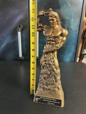 Niels Andersen Bodybuild Self Sculpted Man Chisel Sculpture Statue Trophy Award - Thumbnail 13