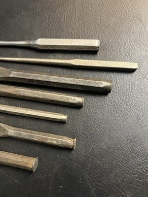7 Lot Plomb Tools Craftsman Cold Chisels Punches Drifts Bolt Extractor USA Set - Thumbnail 10