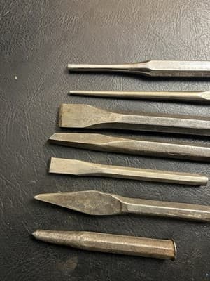 7 Lot Plomb Tools Craftsman Cold Chisels Punches Drifts Bolt Extractor USA Set - Thumbnail 9