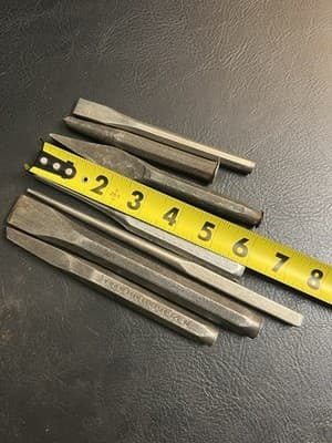 7 Lot Plomb Tools Craftsman Cold Chisels Punches Drifts Bolt Extractor USA Set - Thumbnail 12