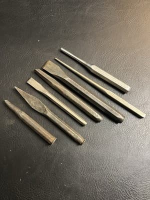 7 Lot Plomb Tools Craftsman Cold Chisels Punches Drifts Bolt Extractor USA Set - Thumbnail 7