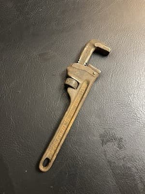Vintage RIDGID 8 Inch Pipe Wrench Monkey The Ridge Tool Co. USA Oil Hardened 4H - Thumbnail 6