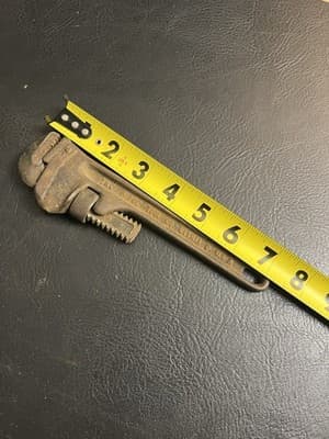 Vintage RIDGID 8 Inch Pipe Wrench Monkey The Ridge Tool Co. USA Oil Hardened 4H - Thumbnail 15
