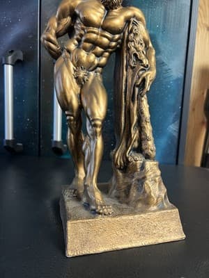 RARE Niels Andersen Sculpture Farnese Hercules Weightlifting Bodybuilding Trophy - Thumbnail 3