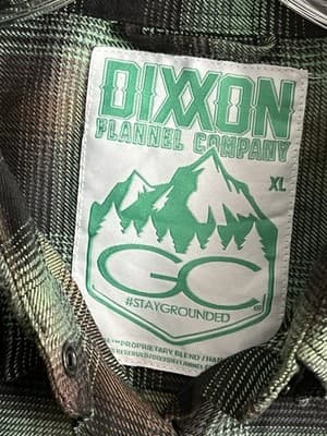 Dixxon Shirt Womens XL Green Black Plaid Snap Flannel Stay Gravity Grounded GC - Thumbnail 5