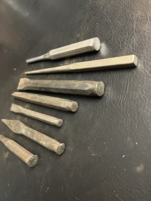 7 Lot Plomb Tools Craftsman Cold Chisels Punches Drifts Bolt Extractor USA Set - Thumbnail 11