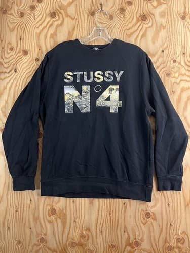 Stussy No 4 N4 Sweatshirt Pullover Safari Lion Animals Camo Desert Mens L Shirt - Image 1