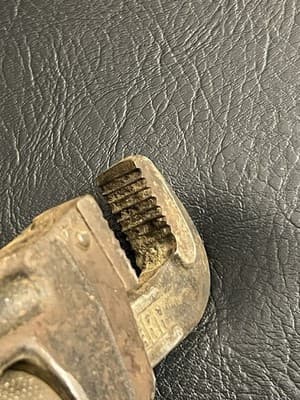 Vintage RIDGID 8 Inch Pipe Wrench Monkey The Ridge Tool Co. USA Oil Hardened 4H - Thumbnail 14