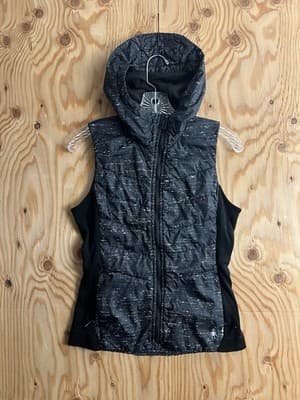Smartwool Smartloft 60 Hoodie Vest Full Zip Merino Wool Hybrid Black Women’s XS - Image 1