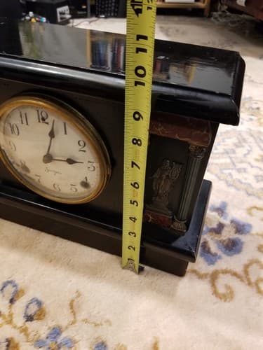 Vintage Sessions MANTLE CLOCK Columns Women Harps Black Gold Cathedral Old *READ - Thumbnail 20