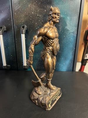 Niels Andersen Bodybuilder Muscle Viking Trophy Sculpture Statue 14" 1999 Award - Thumbnail 2