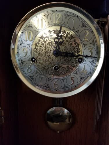 Vtg 90 Howard Miller Wood Wall Pendelum Clock 613300 Bell Chime 1051-030 613-300 - Thumbnail 5