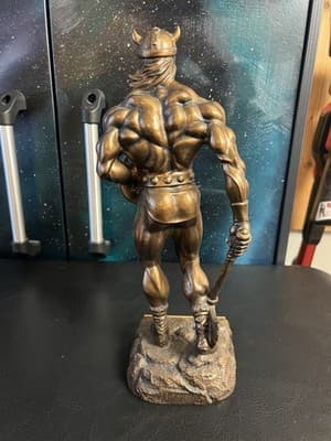 Niels Andersen Bodybuilder Muscle Viking Trophy Sculpture Statue 14" 1999 Award - Thumbnail 4